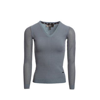 Ladies Sweater with Perforated Sleeves